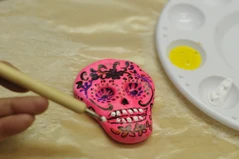 day of the dead clay skull